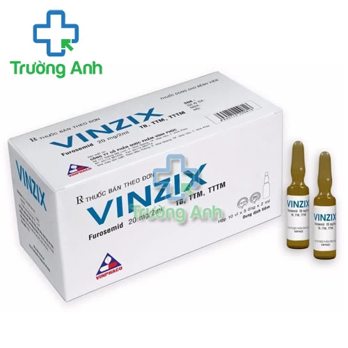 Vinzix 20mg/2ml - Thuốc điều trị phù và cao huyết áp Vinphaco